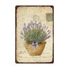 Flowers Metal Tin Sign Retro Plates Rose Peony Lavender Art Plaque Vintage Poster Garden Room Home Wall Decor Gift