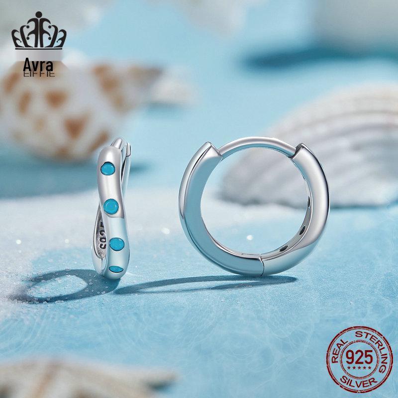 Avle S925 Sterlingsilber Türkis Wellenohrringe - Europäischer & Amerikanischer Stil