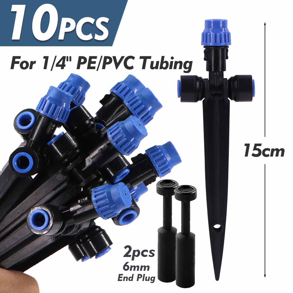 30/20m 1/4" Misting Cooling System 180° Adjustable Atomizer Filter Kit for Garden Irrigation Watering 4/6mm Quick Push Slip Lock