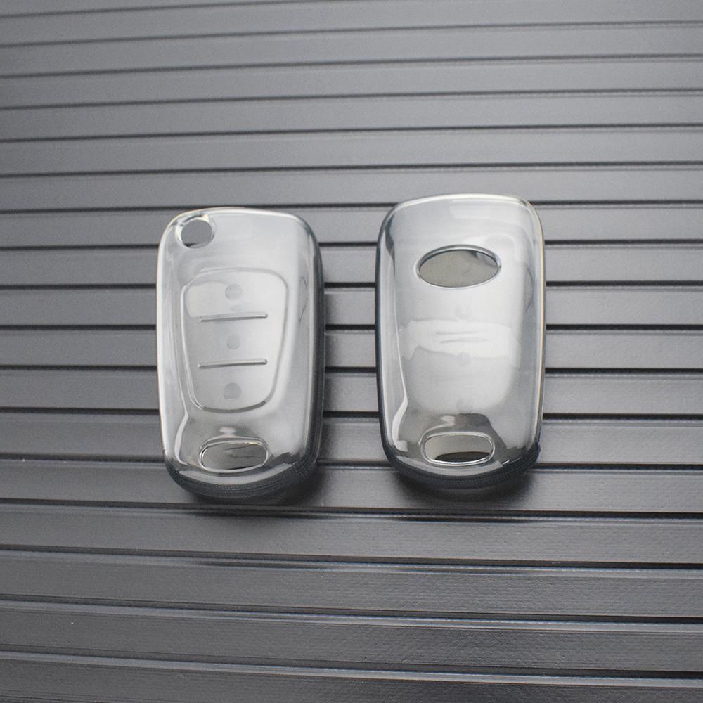 

Корпус для Hyundai i20 i30 ix25 ix35 Solaris для KIA Rio K2 K3 K5 Ceed Cerato Sportage Soul Прозрачный ТПУ Откидной Складной Чехол-Крышка для Ключа Автомобиля прозрачный черный