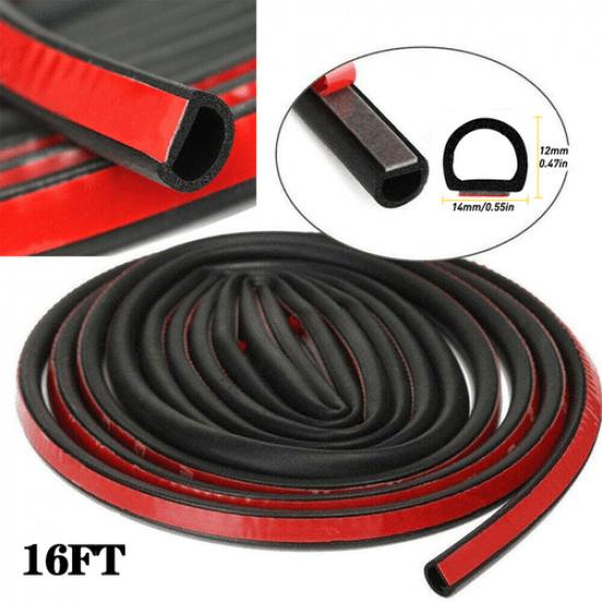 Universal Weatherstrip Small D-shape Car Door Rubber Weather Seal Hollow Strip
