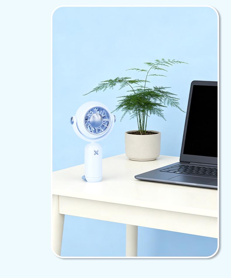 USB Rechargeable Portable Mini Fan with Hook for Students & Outdoor Use