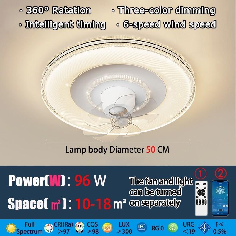 Invertorové LED osvětlení stropního ventilátoru Jídelna Elektrická lampa ventilátoru otočná o 360° Měděný motor pro domácnost Světlo stropního ventilátoru