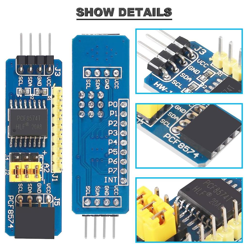 5 pcs PCF8574 IO Expansion Board I/O Expander I2C Evaluation Develop Module MCU Expansion Board Module with Dupont Cable for Arduino for Raspberry Pi