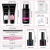 11Pcs Nail Extension Gel Kit - Clear/Nude Polygel Resin for Nail Extension, Acrylic Liquid, U-Shape Nail Forms, Brush, Nail Art Tool Set