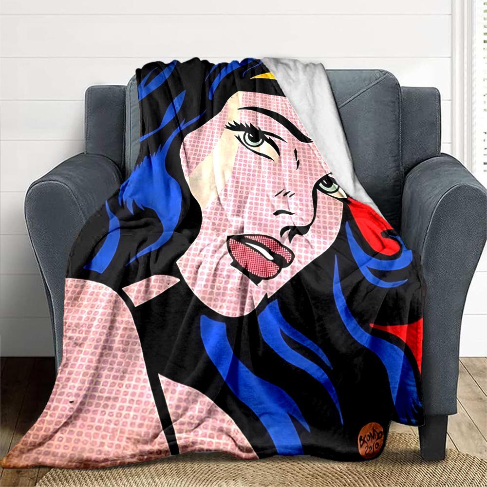1ks deka Wonder Woman Polyesterové vlákno, Celoroční pohodlí na pohovku, postel, do kanceláře, auta, na kempování, Ideální domácí dekorace a dárek, Pohodlí v kanceláři