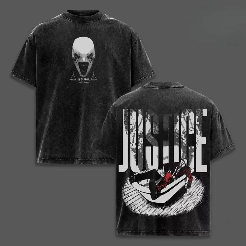 T-shirt Stampata Higuruma Hiromi Anime Jujutsu Kaisen Abbigliamento Uomo Donna T-shirt Lavata Retrò Estate 2026 Nuova T-shirt