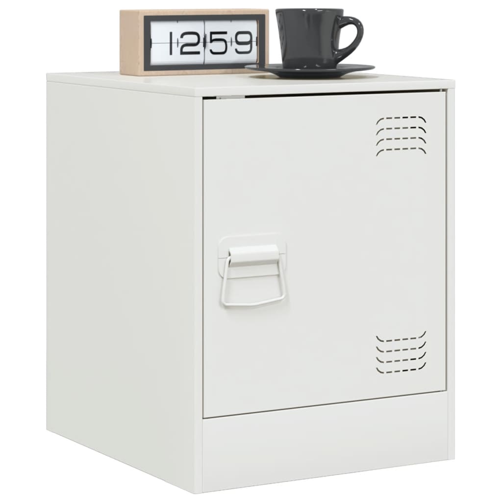 Nightstand White 34.5 x 39 x 44 cm Steel