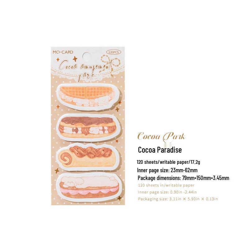 Momo Cute Duo Edition Cream Bread Sticky Notes - Creative Tearable Memo Pads for Students and Office Use