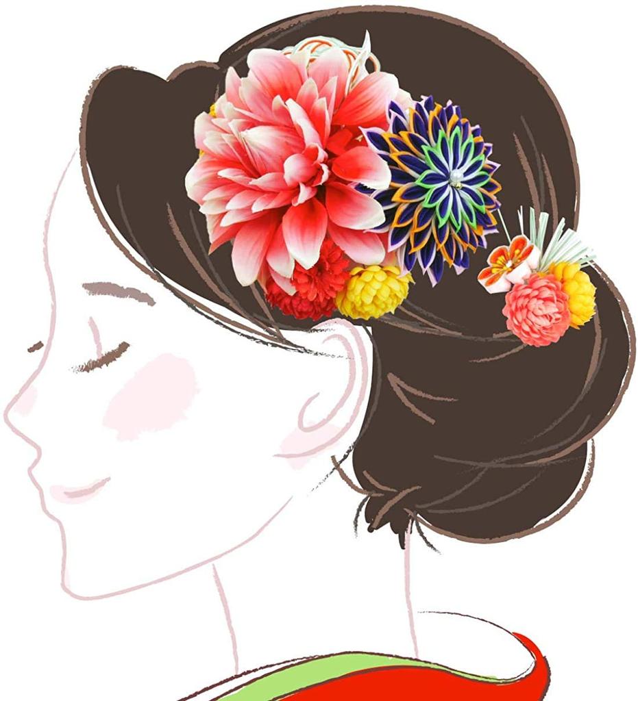 Hair Ornament Kanzashi Large Graduation Ceremony 2-piece Set, Wk-108, Knobs, Size, Red, Pink, Purple, Comb, Pin, Coming-of-age Ceremony, Long-sleeved