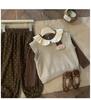 2025 Autumn Girls' Korean Long-Sleeve Knit Vest & Polka Dot Pants Set