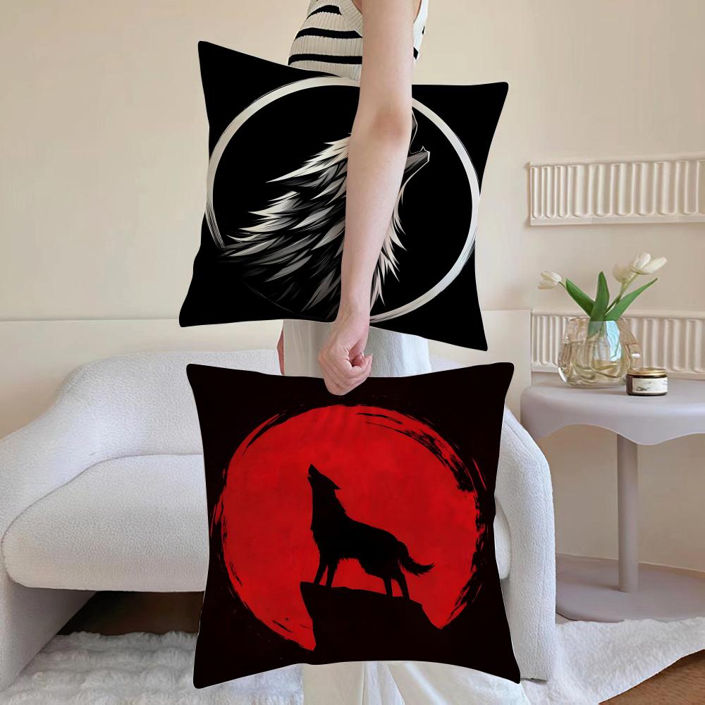 Gray Wolf Cushion Cover Linen Cushion Cover Soft Decorative Case For Sofa Home Decor