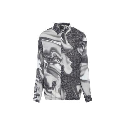FW23 Pattern Letter Print Single-Breasted Long Sleeve Shirt Men Shirts Black 6RZC10-ZNRNZ-22BS