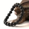 6-12MM Natural Volcanic Beads Bracelet Men Black Lava Bracelets Essential Oil Diffuser Elastic Chain Bangles For Women Jewelry