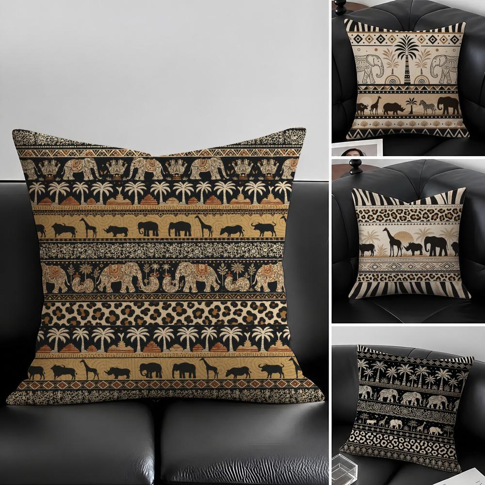 Art African Tribal Art Cushion Cover Natural Linen Pillowcase Set AllinOne Decor for Sofa Bedroom Chair