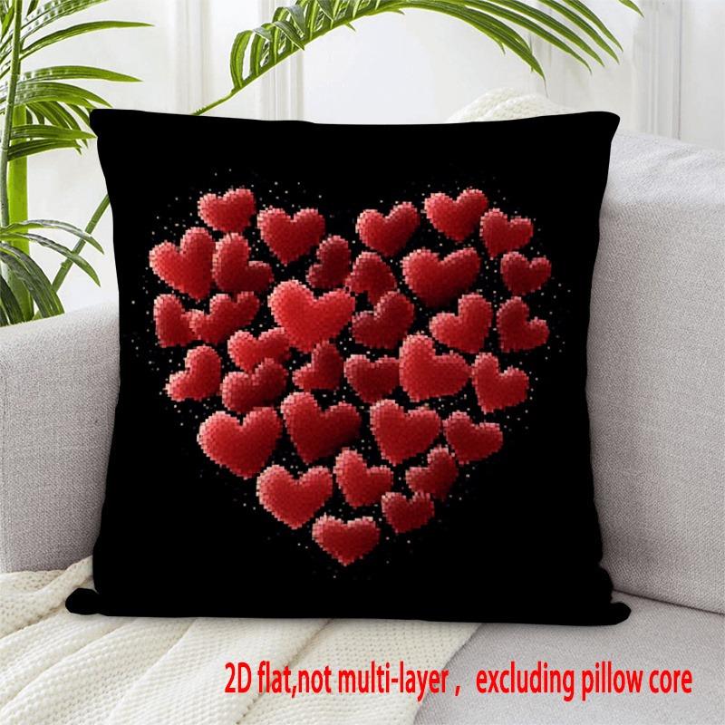 2D flat printed pillowcase, Valentine's Day protection of your pillow, decorative pillow cover