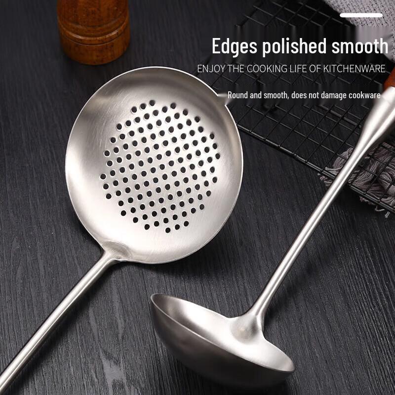 FATTBAO Stainless Steel Spatula with Anti-scald Rosewood Handle