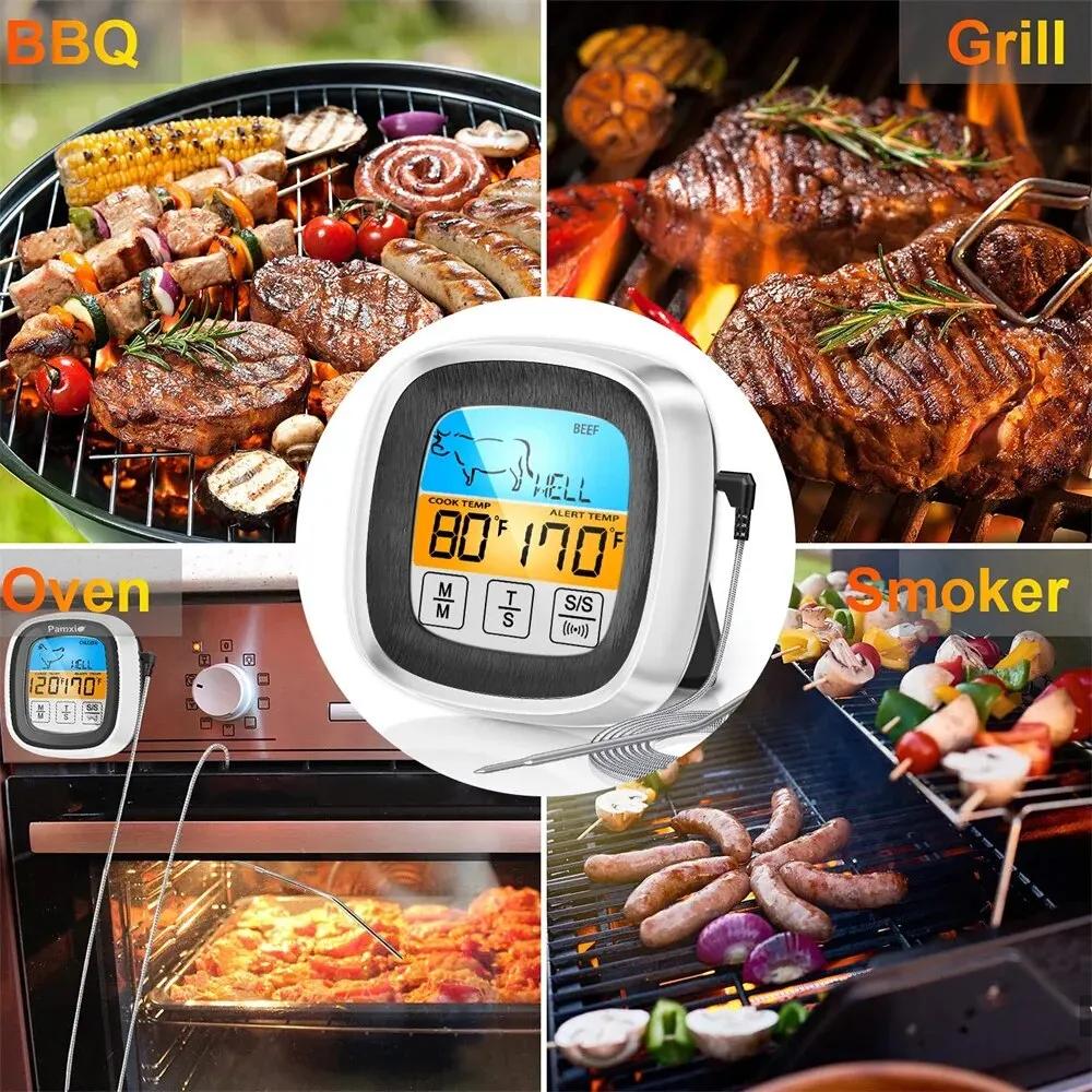 Digital Kitchen Thermometer Probe Touch Screen Meat Barbecue Food Temperature Measure Tool Steak BBQ Timer Cooking Tool