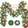 Christmas Tinsel Garlands Decoration Bar Tops 2/10M Red Green Wreath Xmas Tree Ornaments Party Home Staircase Decor Pendant Prop