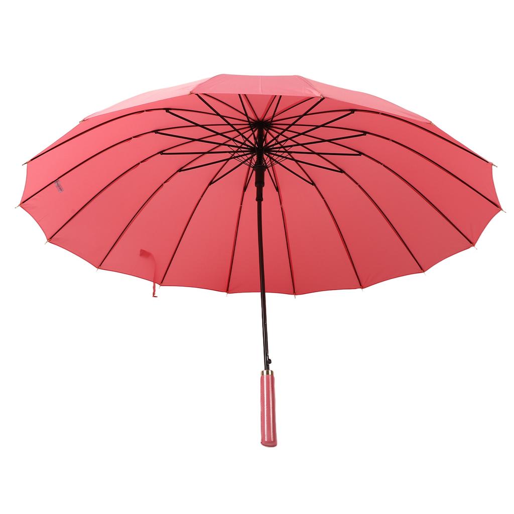 Großer Schirm Automatisches Öffnen 16 Rippen Wasserdicht mit Hülle Langer gerader Griff Starker Schirm für Männer Frauen Outdoor