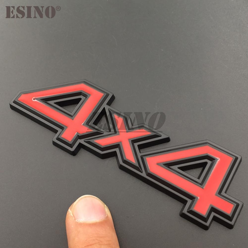 3D 4 x 4 4WD 4 Wheel Drive Offroad Car Metal Alloy Trunk Adhesive Badge Body Tailgate Displaceme Emblem