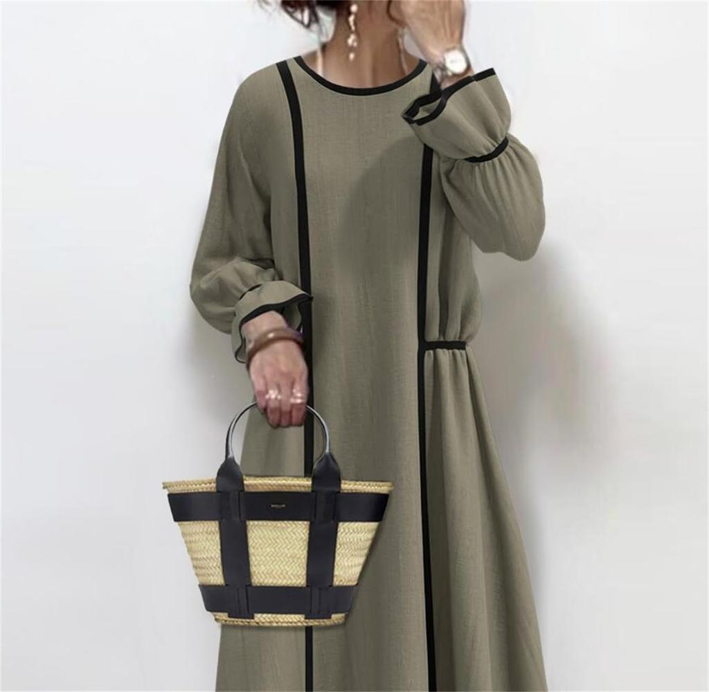 YUANYUAN Rochie de Iarnă pentru Femei, cu Drapaj Lung la Spate, Largă, Mărime, Rochie, Rochie, Linie A, Mâneci, Plisată, Potrivire de Culoare, Panglică, la Modă,