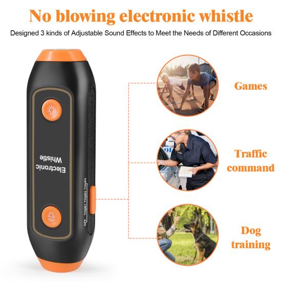 Electronic Whistle Crisp Sound High Decibel Compact Size Lanyard Design with LED Light Battery-operated Camping Electronic Whistle Outdoor Emergency