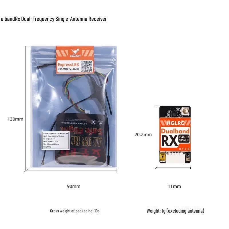 HGLRC ExpressLRS Dual-Band FPV Receiver