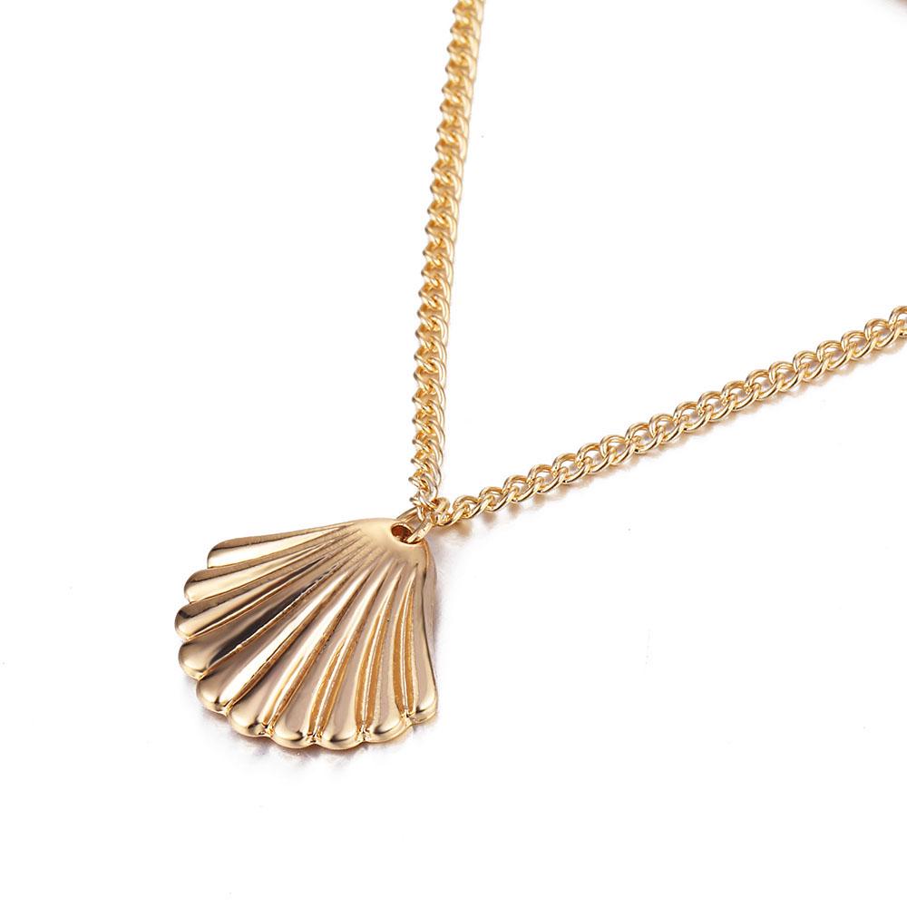 Multilayer Necklace Creative Clavicle Chain Shell Tassel Pendant Necklace Lady Party Jewelry