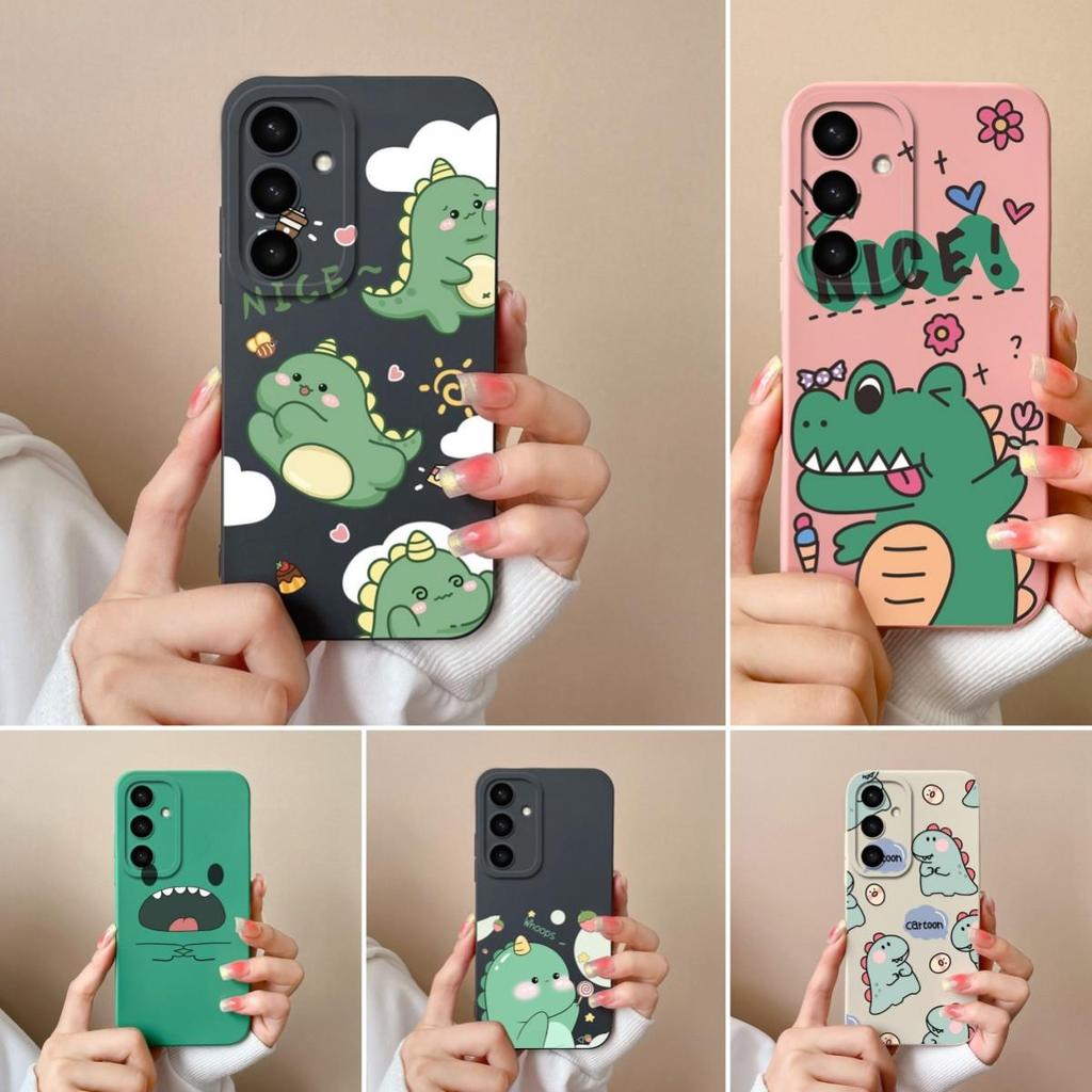 Funda para Teléfono Para Samsung A05 A36 A56 A26 S25 Plus Ultra F14 A05S A16 Funda Silicona Líquida Encantadora Cubierta de Dinosaurio A Prueba de Golpes Protectora Para Samsung Capas