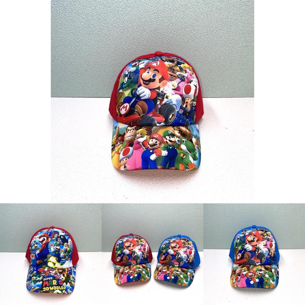 Super Mario Cartoon Baseball Cap Adjustable Sun Hat For Kids And Adults
