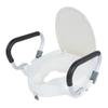 10cm Elevated Raised Toilet Seat With Lid Removable Padded Arms White