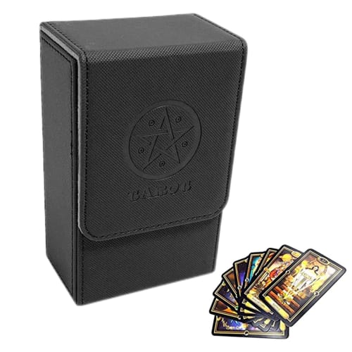 Luganud Card Deck Case, Non-Slip Leather Tarot Card Case | Strong Protective Card Storage Box for Trading Cards