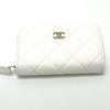 CHANEL AP0216 Matelasse Mark Classic zip coin purse Caviar Leather White Unused