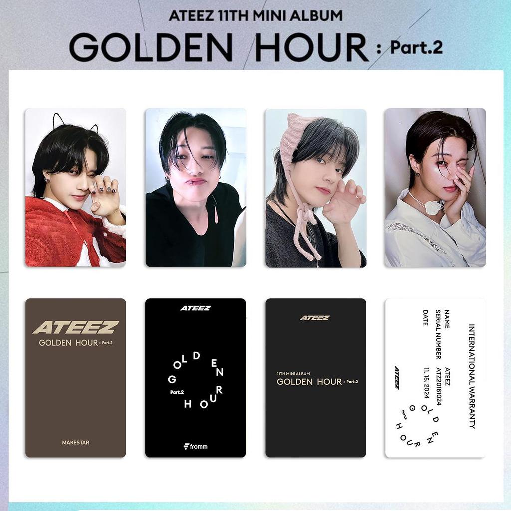 ATEEZ The Golden Hour Teil 2: Spezial-Merchandise-Fotokarten-Album mit zufälliger Karte