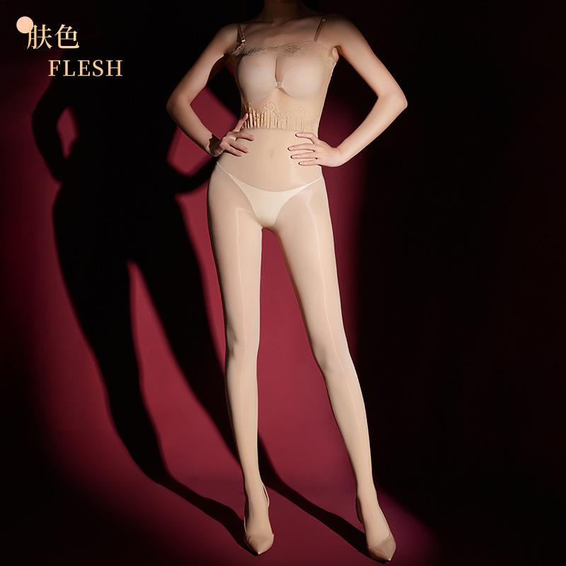 Sexy Women 5D 912Pin Thin Lace Maid Bodysuit Elastic Tights Oil Glossy Shiny Yoga Jumpsuit Shaping Leotard Crotchless