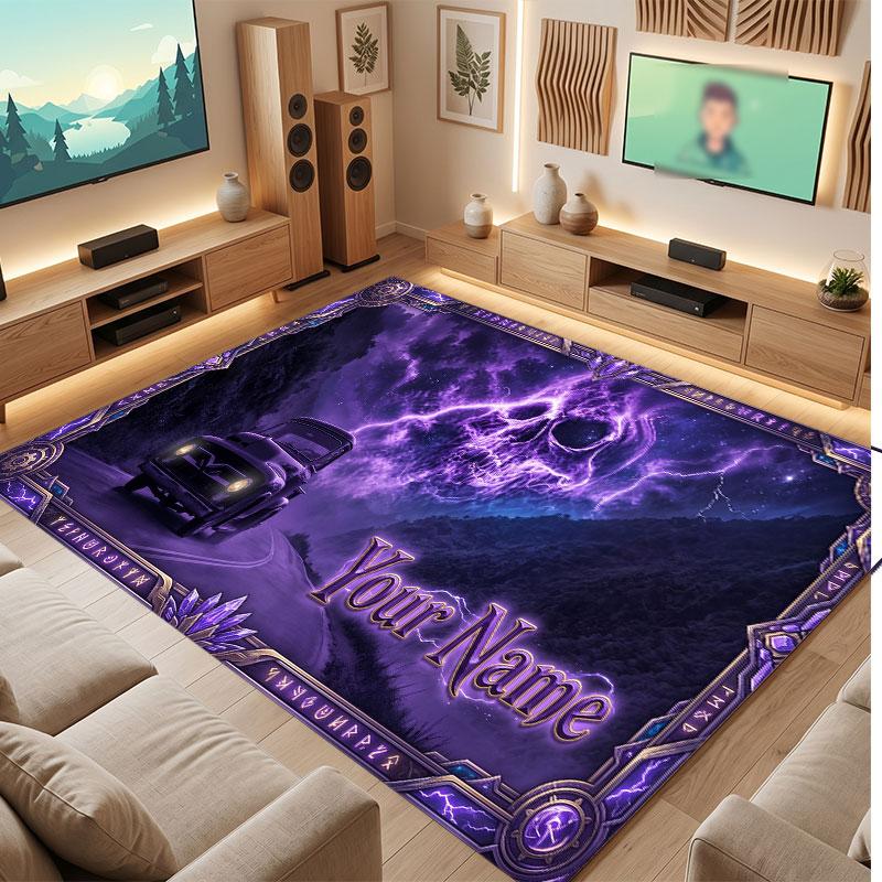 Abstract Personalized Theme Crystal Velvet Floor Rug Personalized Custom Name Text Warm Carpet Home Decoration
