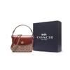 COACH Cassie Canvas With Leather Messenger Bag, Handbag, Crossbody Bag, Shoulder Bag Small Women's Khaki Rust 89089-B4NQ4