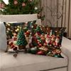 Christmas Pillow Cover Holiday Decoration Oil Painting Style Realistic Sofa Cushion Cover Bedroom Pillow