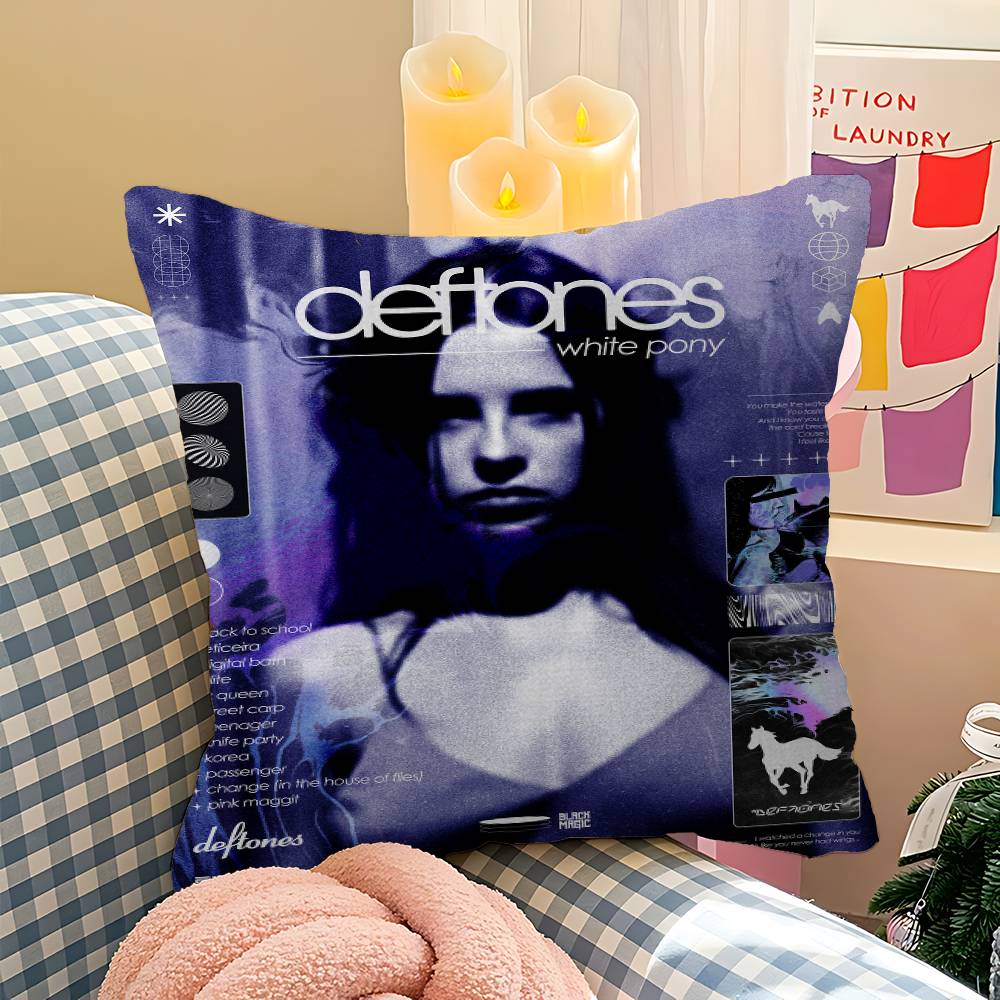 Classic Band D-Deftones Office Cushion Pillowcase Car Cushion Cover45X45CM Lumbar Pillowcase Sofa Pillowcover