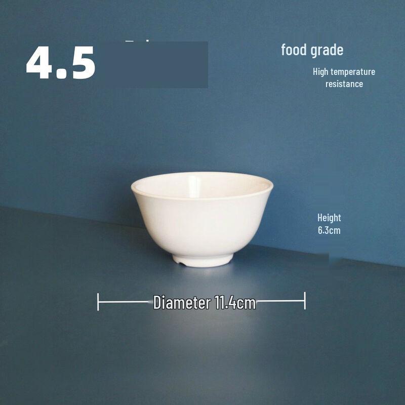 White Melamine Footed Rice Bowl Set