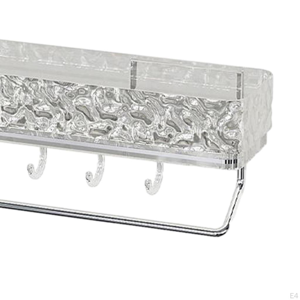 Bathroom Shelf Organizer, Wall Mounted Decorative Storage Rack Shower for