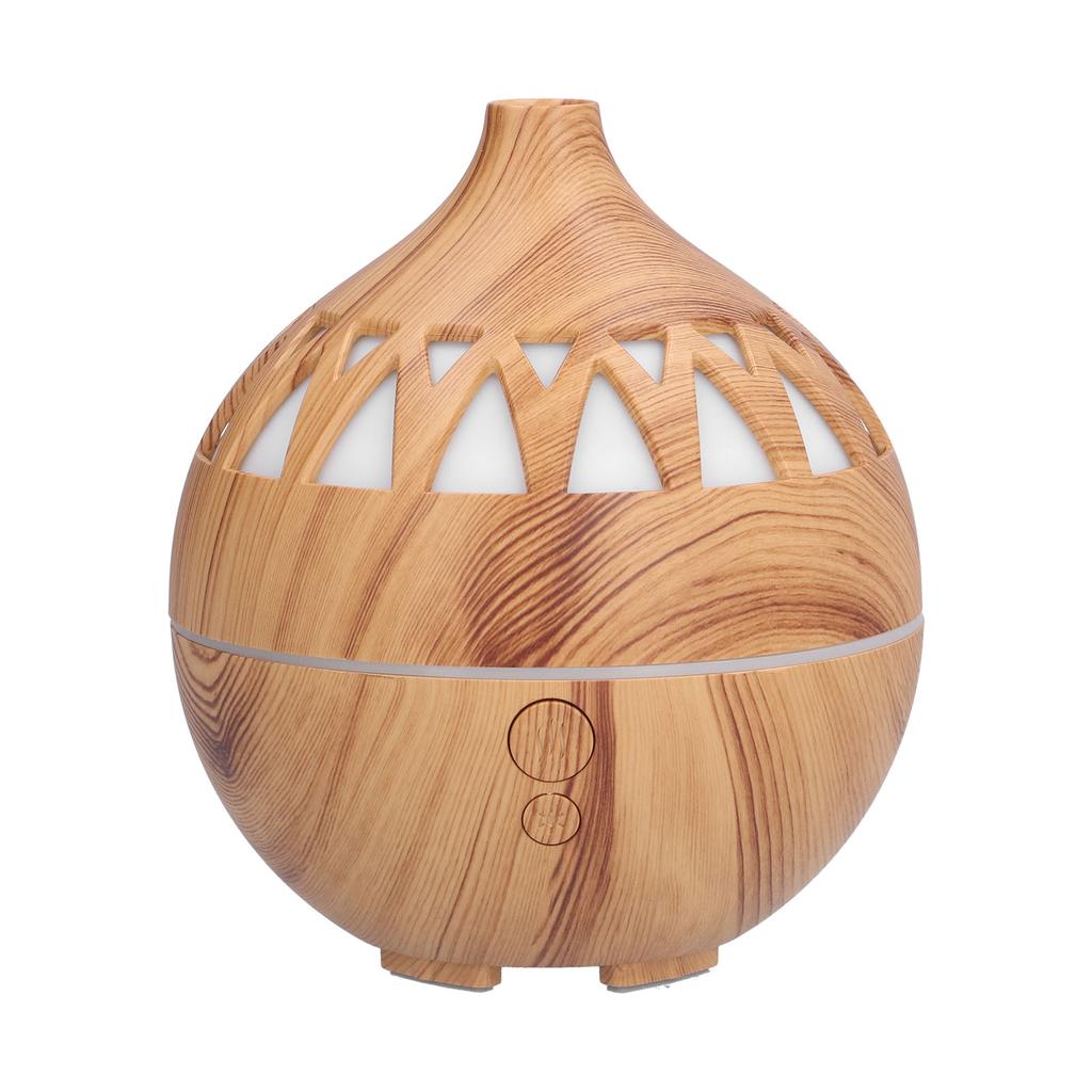 180ml Hollow Humidifier USB Powered Wood Grain Aroma Air Humidifier Night Light Humidifier