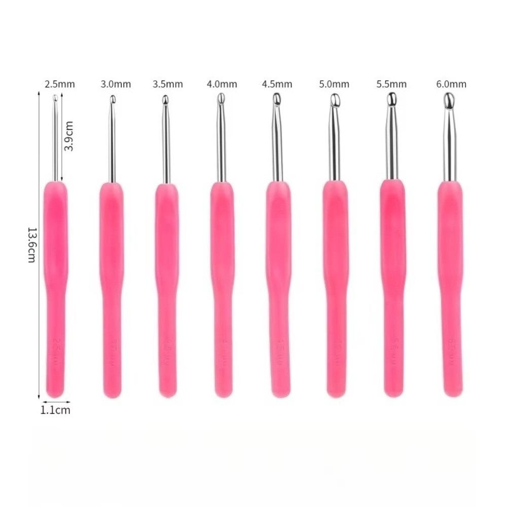 Colorful Grip Crochet Hooks 2.5-6.0mm Sizes Yarn Needles Set Aluminium Crochet Hooks For Beginners