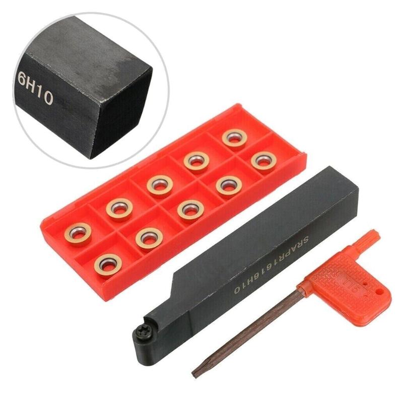 Fräsdrehautomat-Halter Drehen Bohrwerkzeug SRAPR1616H10+10 Stück RPMT10T3MO Metall-Wendeschneidplatten mit Schlüssel