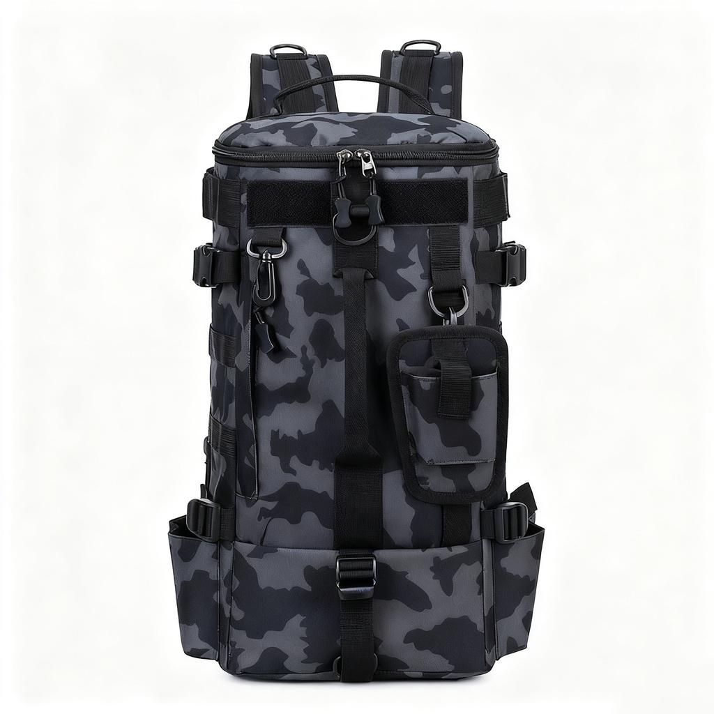 Multifunctional Fishing Backpack Tackle Bag with Rod Holders Fish Equipment Storage Waterproof Wear-resistant Outdoor Sports Bag