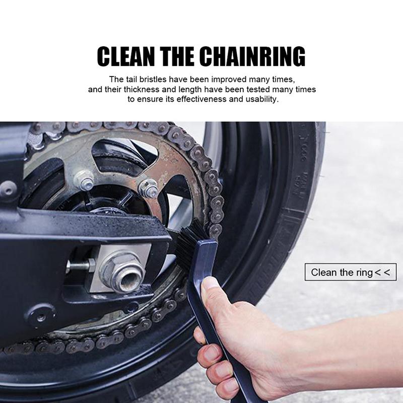 Techson Bicycle Clean Brh Kit, 8 PCS Bike Motorcycle Chain Cleaning Tool Set, Cycling Corner Stain Dirt Clean For Bike Chain/Crank/Tire/Sprocket