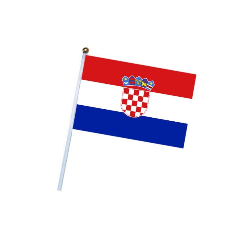 50Pieces Hand Flag for Soccer & Football Fans Cheering Swing Flag Party Events Celebration National Flag Signal for Bann