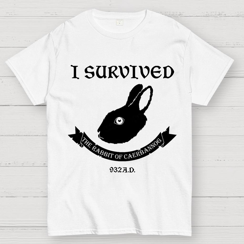 I Survived The Rabbit Of Caerbannog 932A.D Unisex 100% Cotton Summer Casual Cool Loose T-Shirt