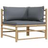Maison Exclusive - Canapé d'angle de jardin avec coussins gris foncé Bambou